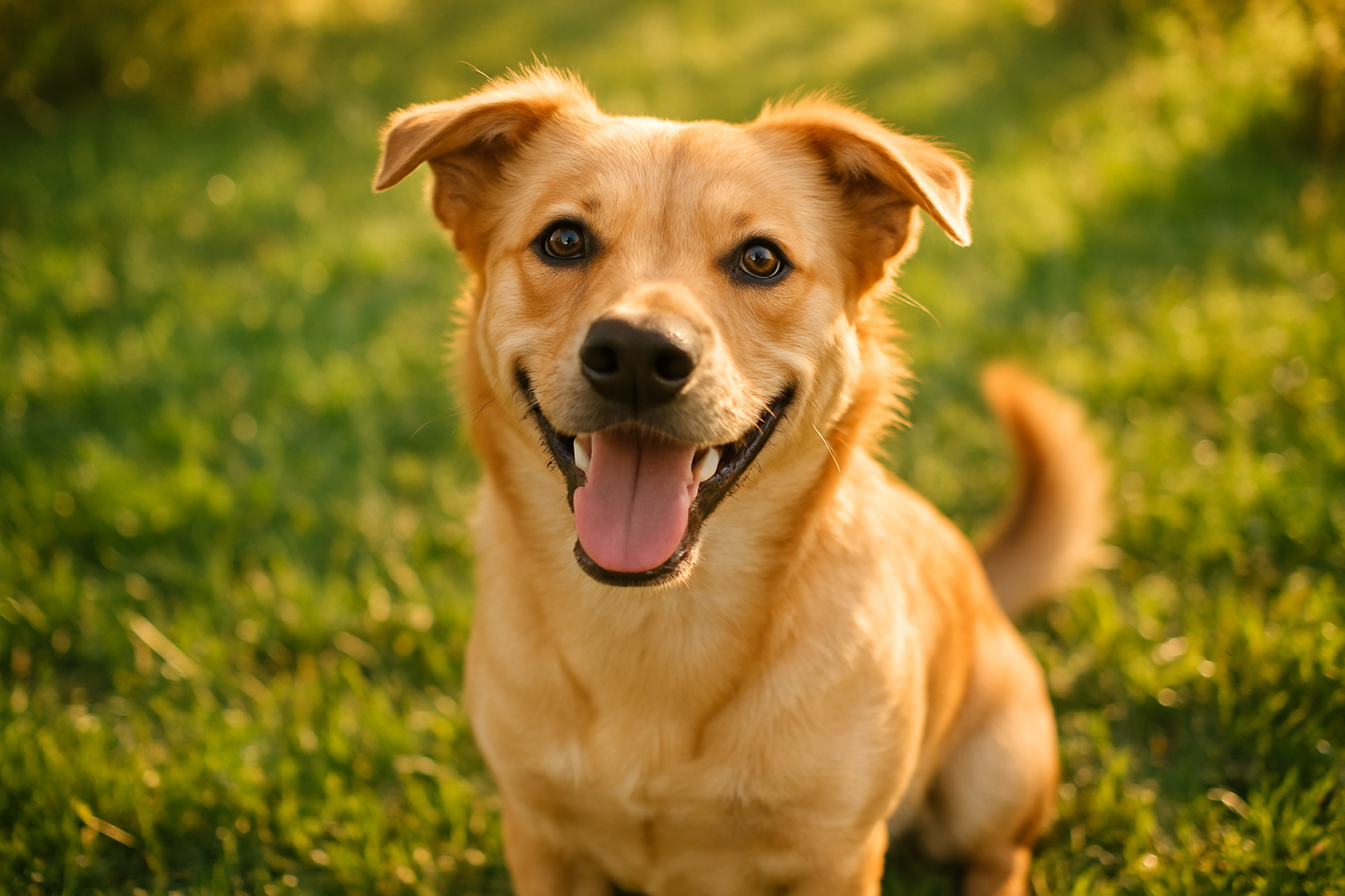 An image of a happy dog 